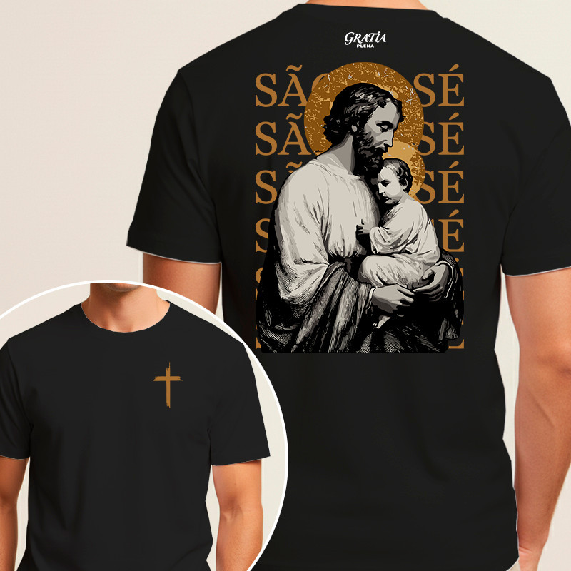 Camiseta São José Castíssimo Moda Católica Unissex Algodão Premium
