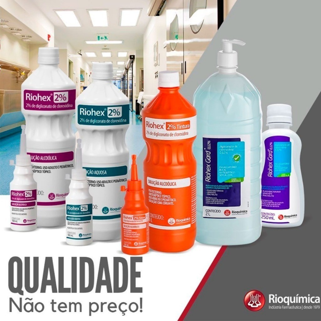 Kit C/3 Riohex 0,2% Solução Aquosa Dermo Suave 1L