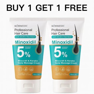 [COMPRE 1 LEVE 1 GRÁTIS] KÖRMESIC Creme de Massagem Capilar com 5% de Minoxidil, Queratina e Gengibre para Homens e Mulh