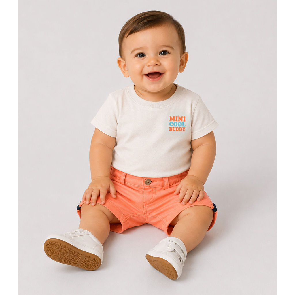 Conjunto Infantil Camiseta Com Bermuda Trick Nick Bege