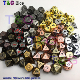 Malha multifacetada de Metal D4D6D8D10 (0-9) D10 (00-90) D12D20 Dados de grupo de corrida Peças únicas vendidas