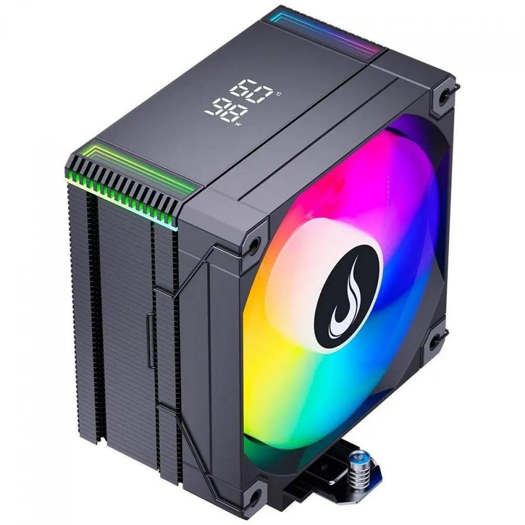 Cooler Para Processador Rise Mode Temp 6 Black, ARGB, 120mm, Com Display, Intel-AMD, Preto, RM-ACT6-ARGB-B