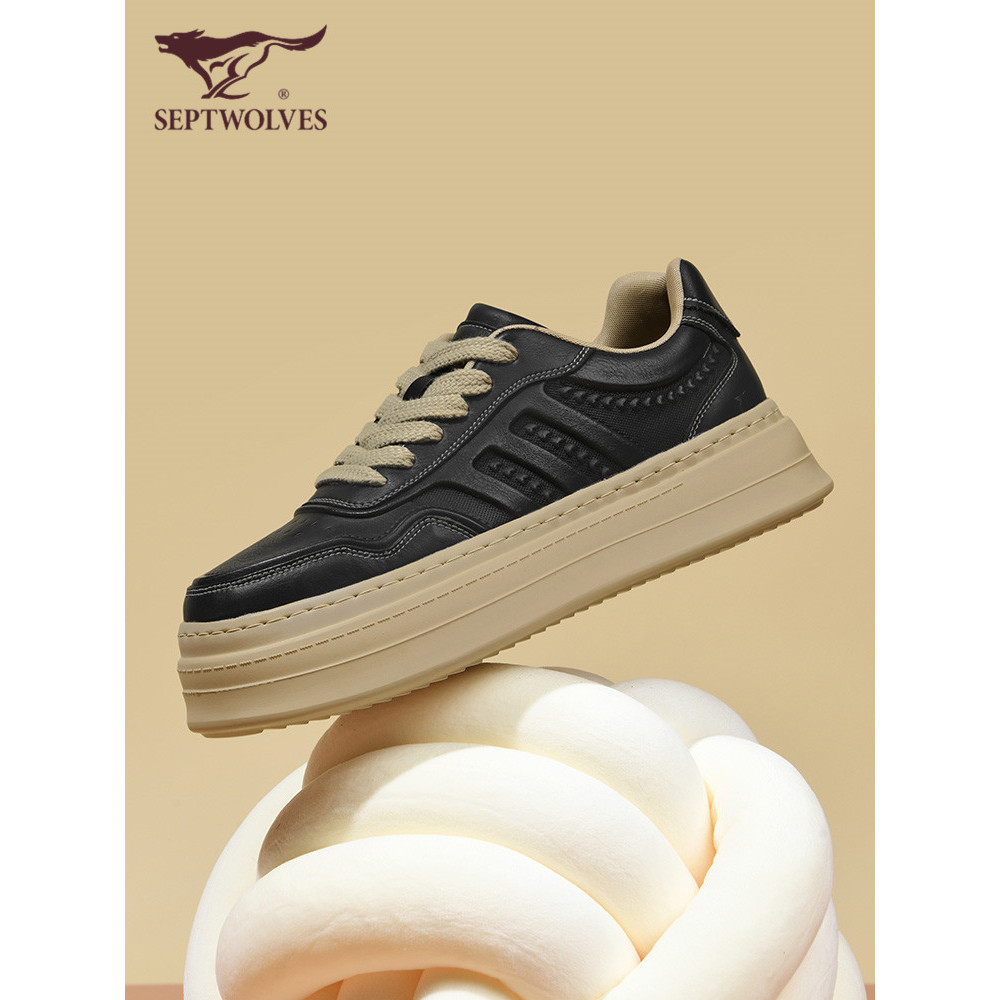 Seven Wolves Sapatos Masculinos Inverno 2026 Novo Estilo Sapatos Casuais Masculinos De Couro De Sola Grossa Sapatos De A