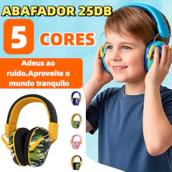 Abafador Autismo Infantil Fone Protetor de Som Ouvido 25DP Auricular Ruido Super Confortavel Tdah Tea Autista LEF1220