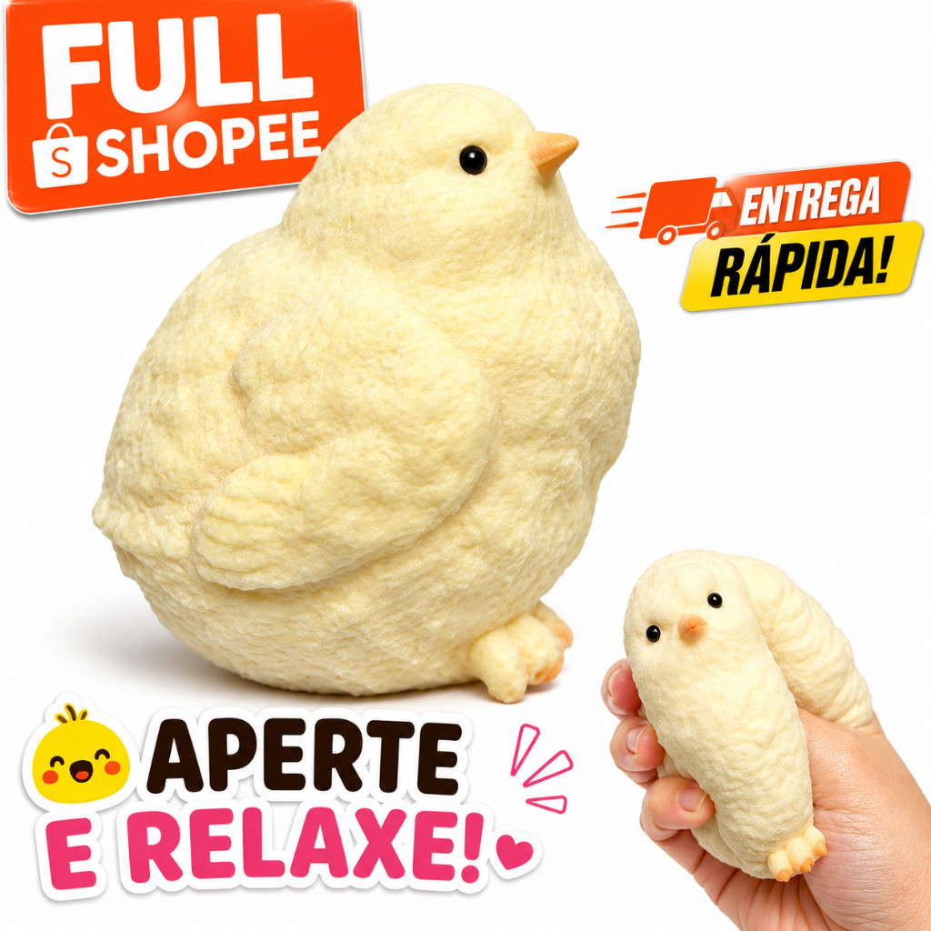 Taba Squishy Pintinho Brinquedo Anti Estresse Sensorial Fofo Macio de Apertar