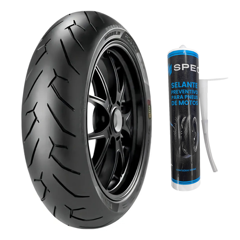 Pneu Kit Pirelli Radial 140 70r 17 Diablo Rosso II Traseiro Fz25 Mt03 Twister R3 Ninja Com Selante Preventivo Spec 300ml