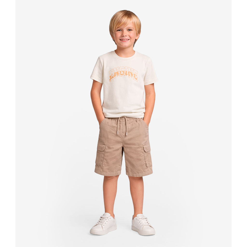 Conjunto Infantil Camiseta com Bermuda Select Bege