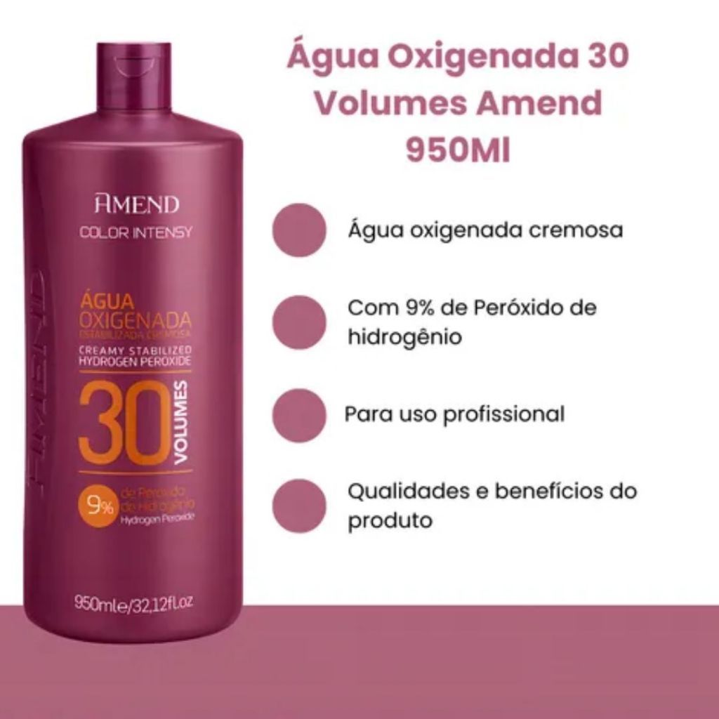 Kit Amend Água Oxigenada Color Intensy 30 volumes 950ml + Pó Descolorante Aloe Vera e Silicone 300g — imagem 2 de 2