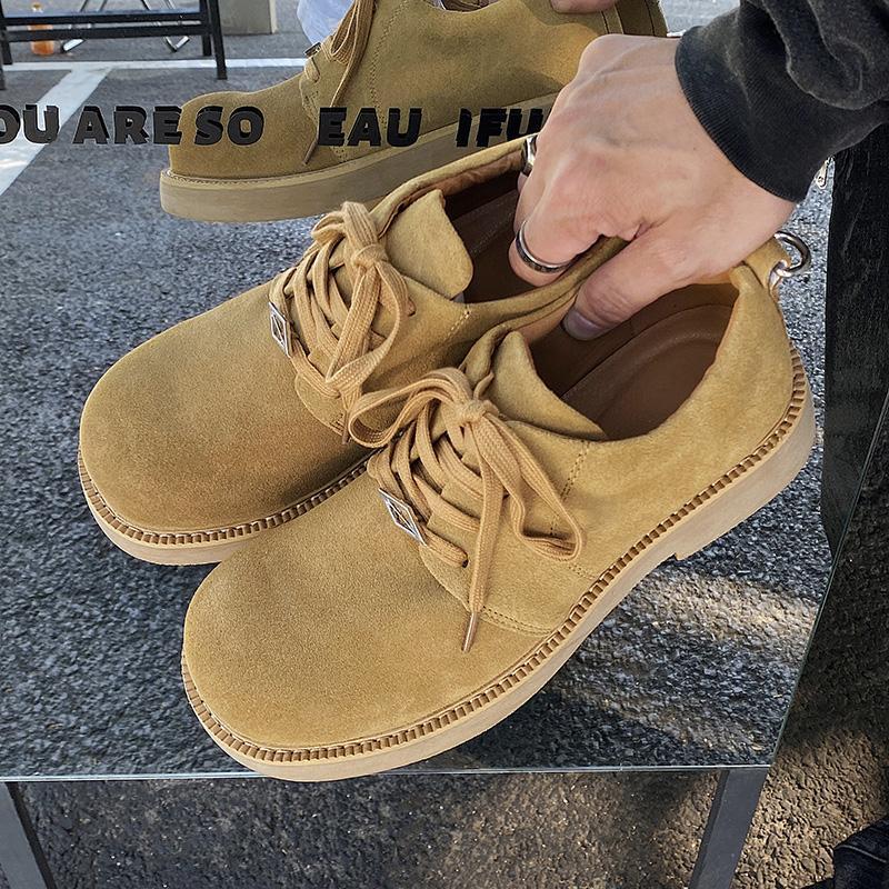 CESONMIE Paris Mickey Derby Sapatos Masculinos De Couro Genuíno Camurça Sapatos De Couro Casuais Sapatos Masculinos De S