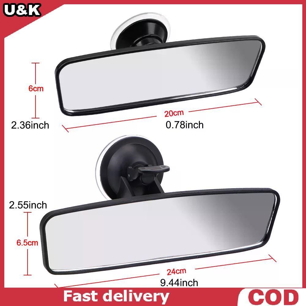 [U & K] Espelho Retrovisor Interior 360 Gira Traseiro Do Carro Grande Angular Ventosa Ajustável Estilo Universal