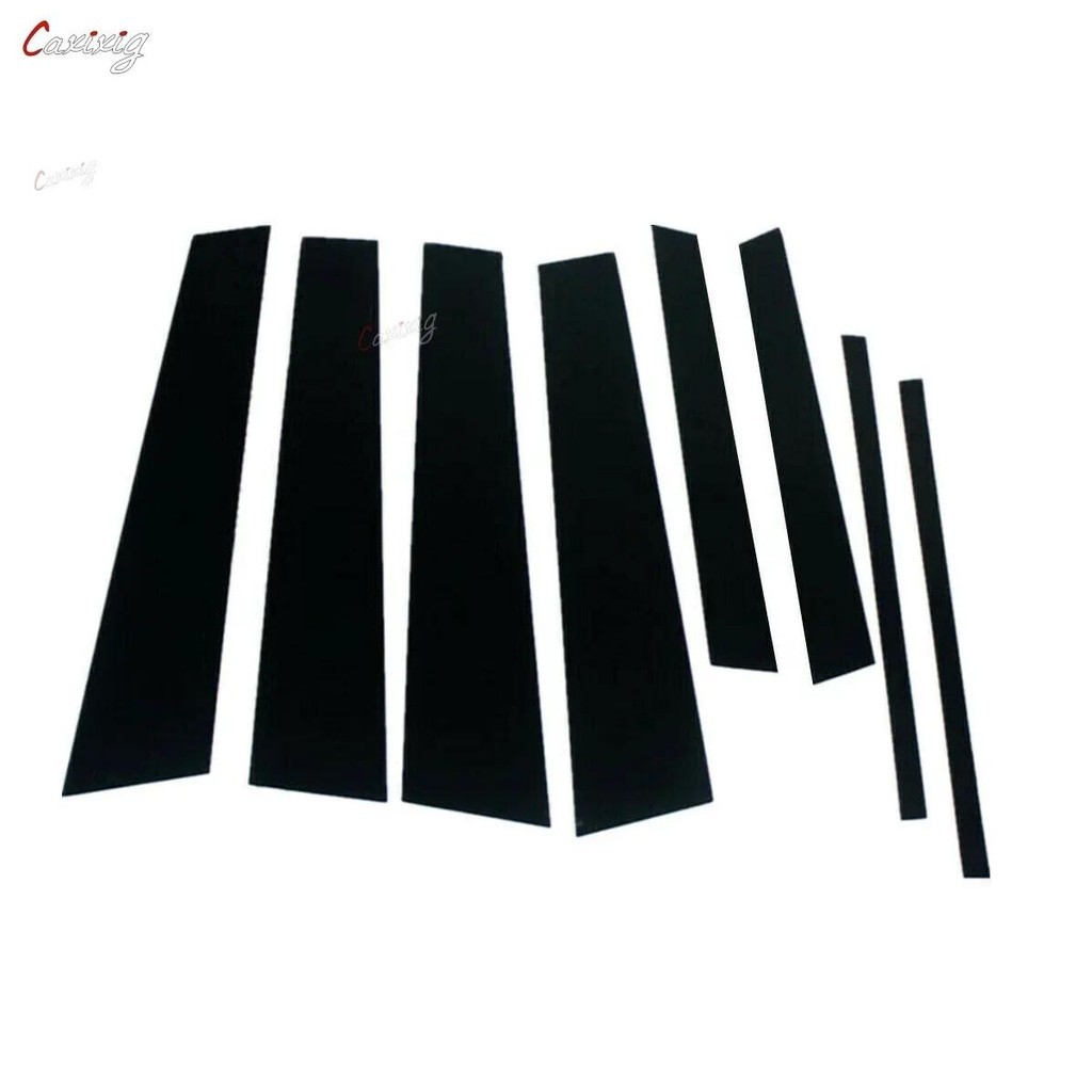 8 Pçs Preto Brilhante Polido Pilar Posts Caber Janela Guarnição Capa BC Coluna Adesivo Para BMW X5 E70 2007-2013