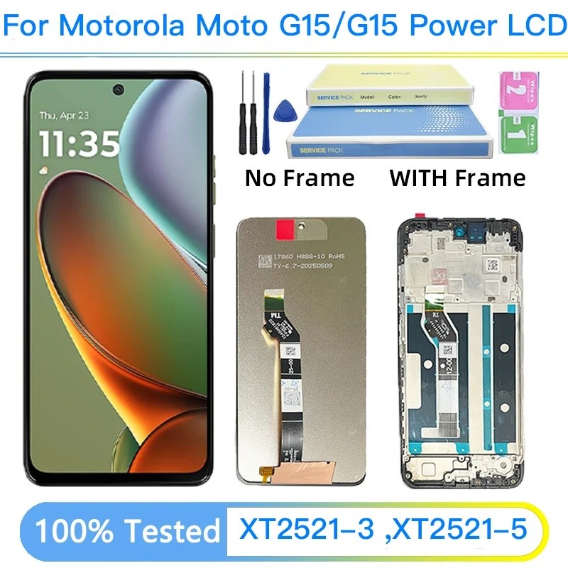 6.72 " Tela Para Motorola Moto G15 LCD XT2521-3 Display Digitador Da De Toque Po