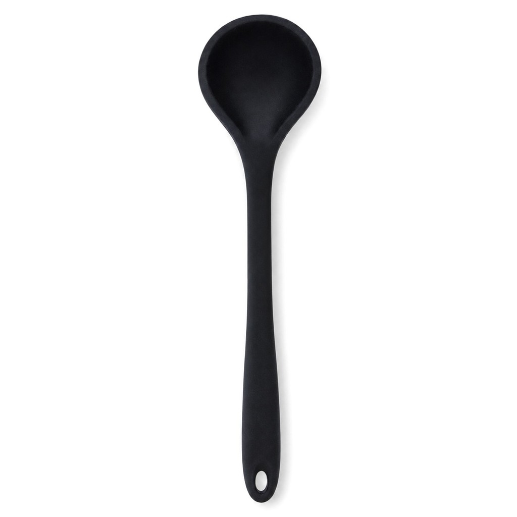 Concha De Silicone Preto Antiaderente Utensílio De Cozinha Resistente ao Calor Não Risca Panela