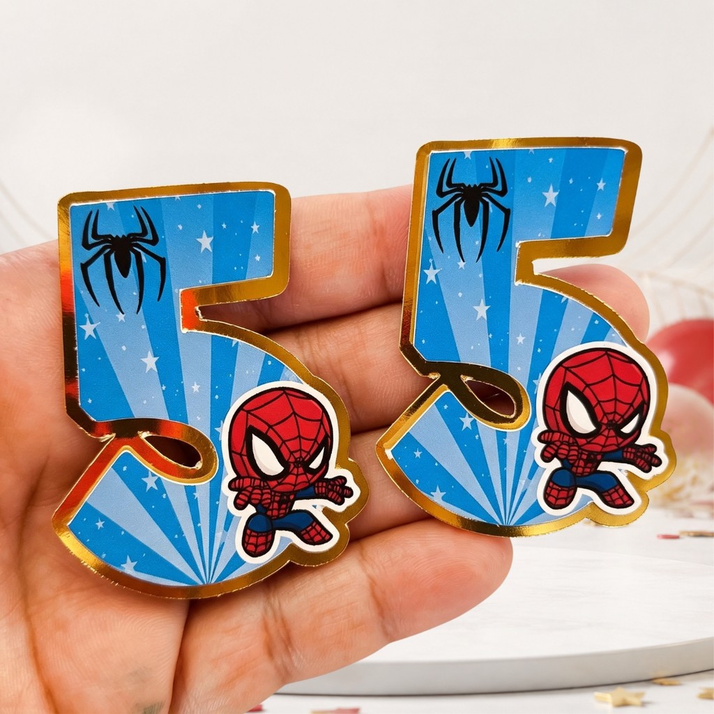 10 Aplique 3D Personalizado Homem Aranha Cute Lembrancinhas de Aniversário Infantil