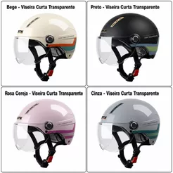 Capacete Moto Aberto com Viseira Solar Retrô Unissex para Motocicleta Scooter Bicicleta ElétricaWL-8193