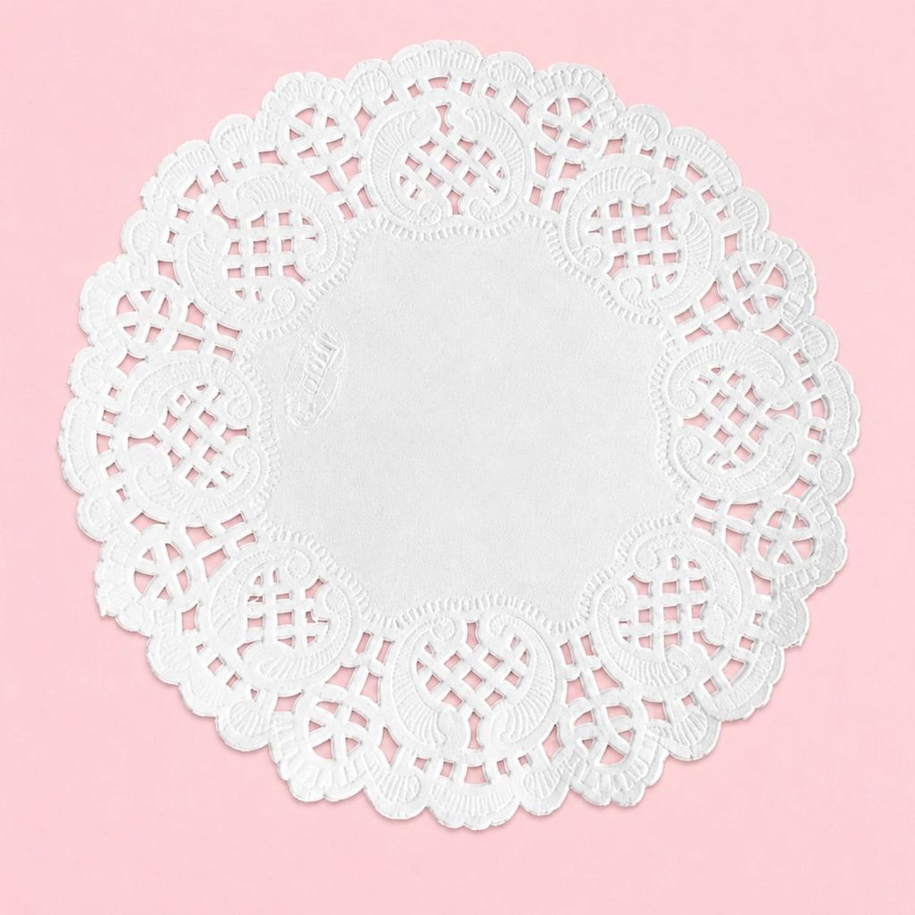 Sousplat Toalha Doilie Rendada de Papel Redondo - 12,5cm - 50 a 400 Unidades