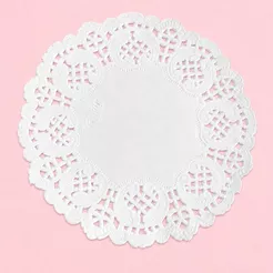 Sousplat Toalha Doilie Rendada de Papel Redondo - 12,5cm - 50 a 400 Unidades