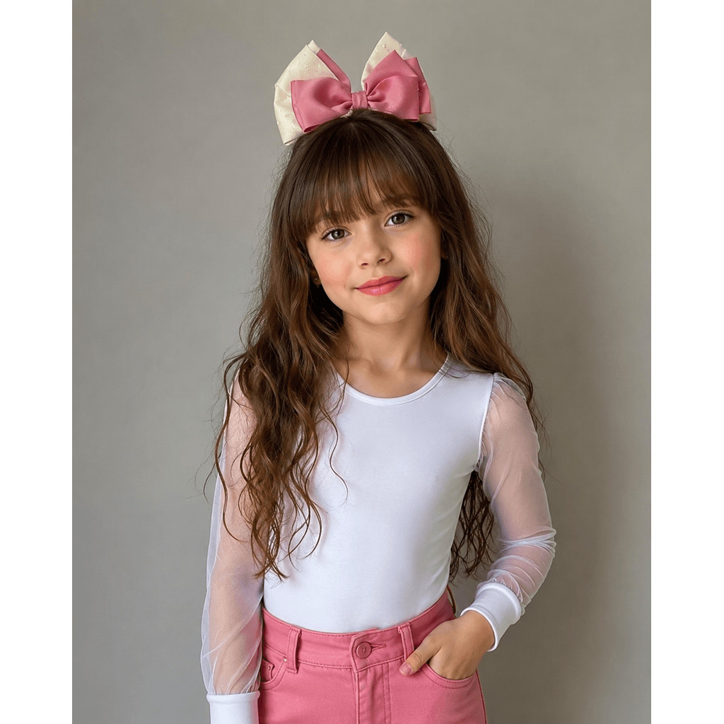 Body Infantil Menina Suplex Elastano Manga Curta Confortável Body Básico Roupa Menina Festa Casual — imagem 2 de 2