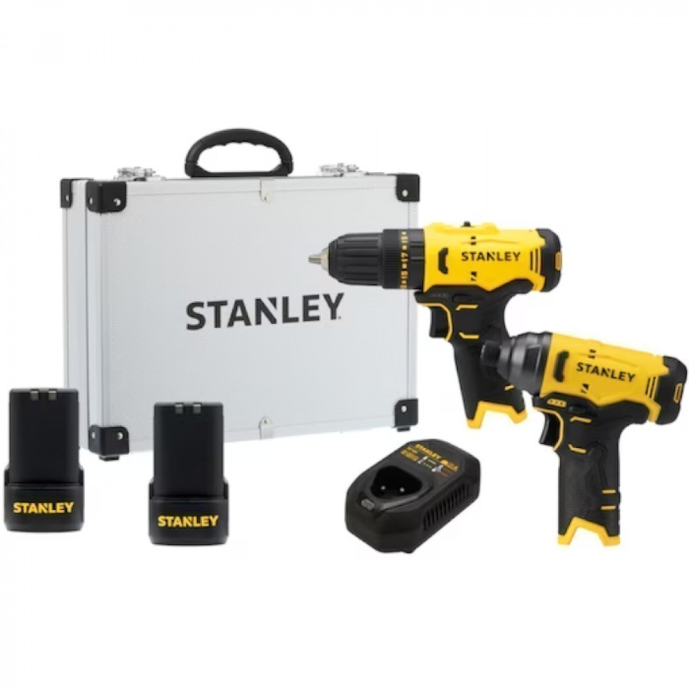 Combo Furadeira de impacto + Parafusadeira de impacto 12V com duas baterias - SCHI10D2FK-BR Stanley