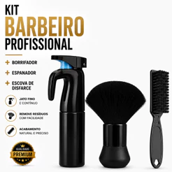 Kit Borrifador Névoa Fina Spray Contínuo + Espanador Hairdo e Escova de Disfarce Profissional