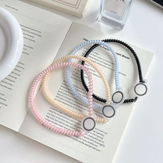 Nova faixa de cabelo em formato de fio de telefone para mulheres, elegante e esportiva, com um toque sofisticado, simple