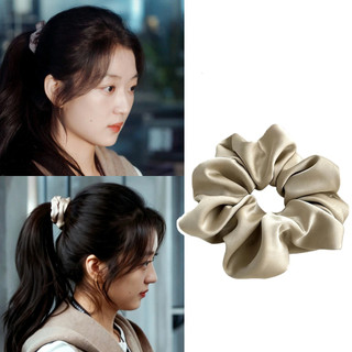 Sun Qianshangzhitao Mesmo Estilo Champanhe Ouro Cetim Laço de Cabelo Super Textura Simples Laço de Cabelo Combinado