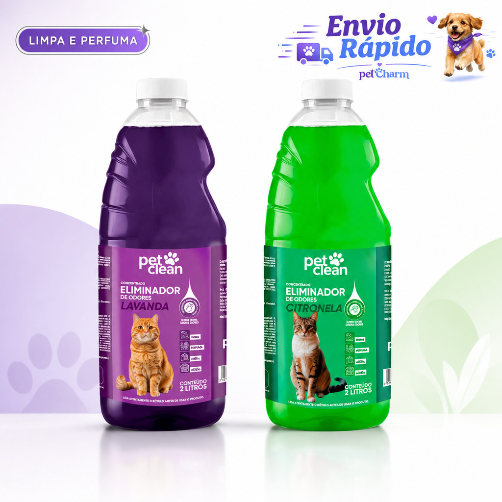 Neutralizador de Odor Limpador de Uso Geral Para Gatos Pet Shop Pet Clean  - 2 L