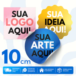 Etiquetas Adesivas 10x10 cm Personalizadas em Vinil à Prova D'água | Rótulos Adesivos Personalizados