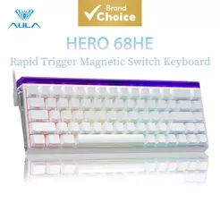 Teclado Mecânico Magnético AULA HERO 68HE 68 Teclas 8Khz com fio RGB Pudding com Acionamento Rápido Interruptor