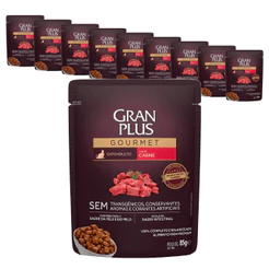 Ração Úmida Granplus Gourmet para Gatos Adultos sabor Carne - 85g - KIT 10 unids.