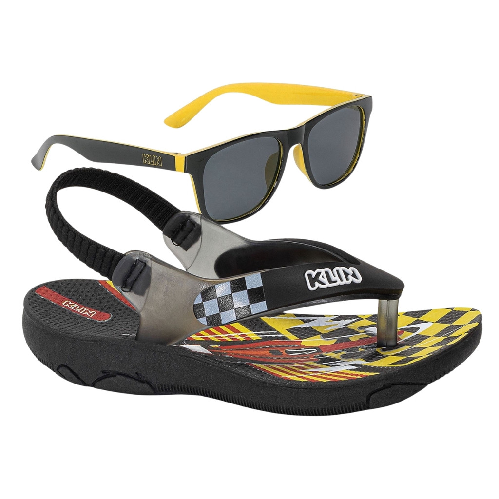 Sandália Chinelo Infantil Menino Klin Acqua Print Anatômico Leve com Elástico e Óculos