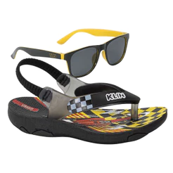 Sandália Chinelo Infantil Menino Klin Acqua Print Anatômico Leve com Elástico e Óculos