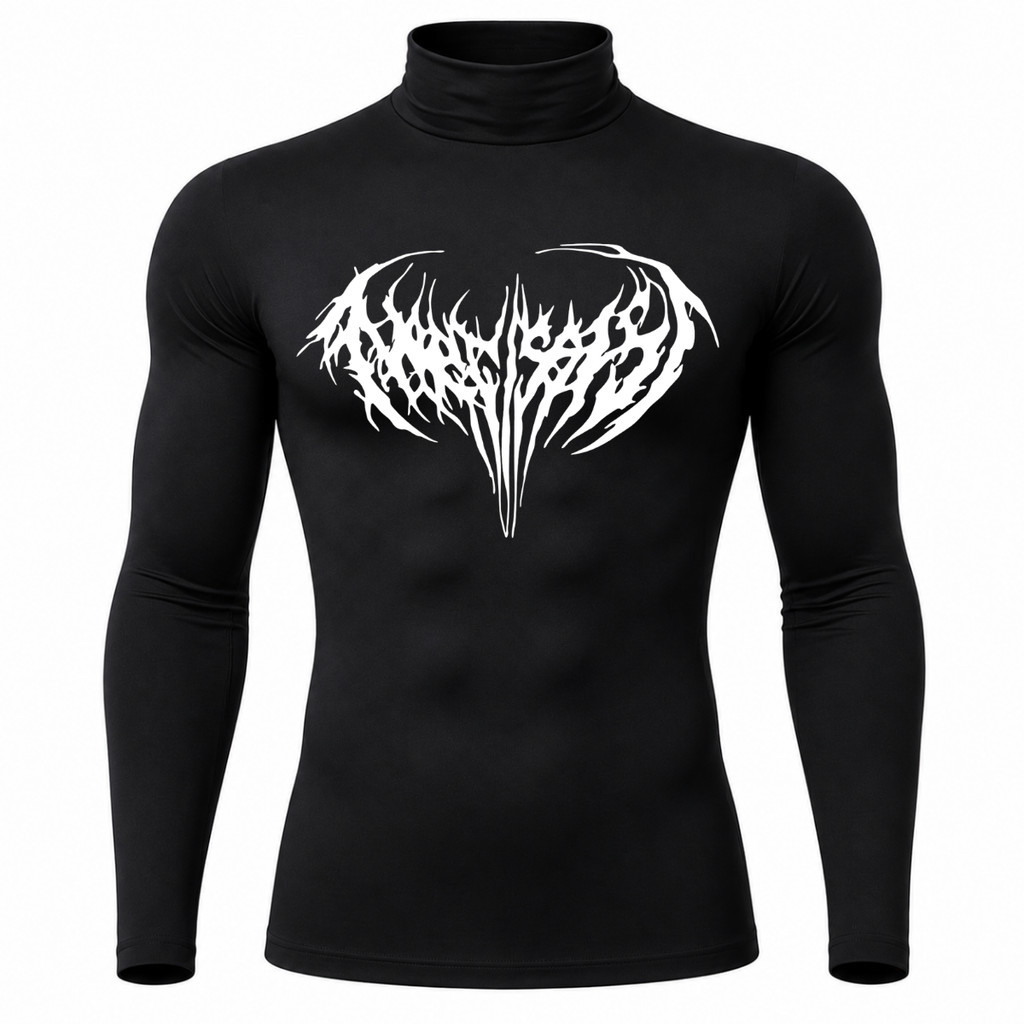 Camisa Compressão Proteção Uv50+ Segunda Pele Manga Longa Golta Alta Cyber Tribal Academia