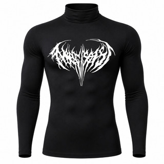 Camisa Compressão Proteção Uv50+ Segunda Pele Manga Longa Golta Alta Cyber Tribal Academia