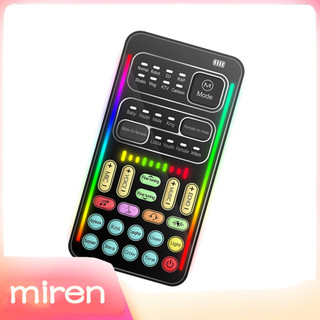 miren.br Dispositivo portátil trocador de voz com 8 efeitos sonoros Luz colorida Mini máquina de microfone portátil