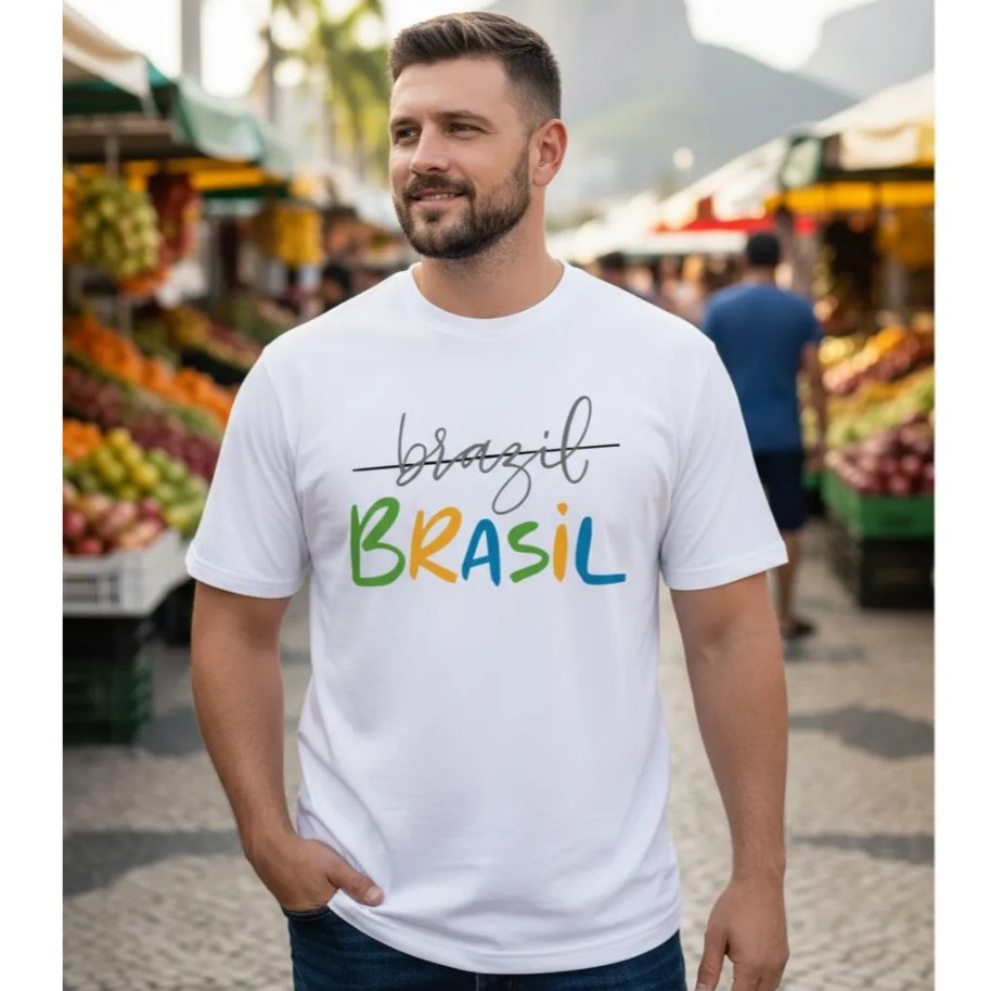 Camiseta Torcedor Brasil Unissex Camisa Brasil Estilosa Confortável Roupa Casual Futebol Copa Do Mundo Alta Qualidade