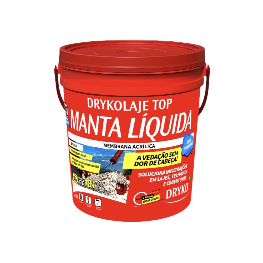 Manta líquida impermeabilizante para lajes 4kg - DRYKOLAJE TOP - Dryko