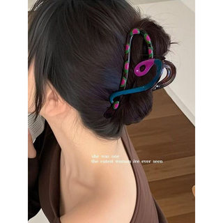 Design sentimento contraste cor clipe feminino 2025 novo estilo High-End tubarão clipe tamanho grande cabelo grande cabe