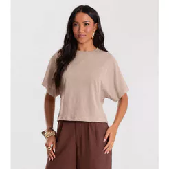Blusa Feminina Com Mangas Amplas Infinita Cor Marrom