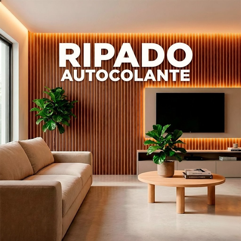 Kit  Painel Ripado MDF Autocolante  - Moderno e Elegante