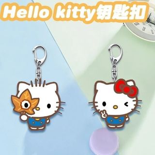 Estilo influenciador venda quente KT gato dos desenhos animados mercadoria acrílico chaveiro saco de escola mochila ping