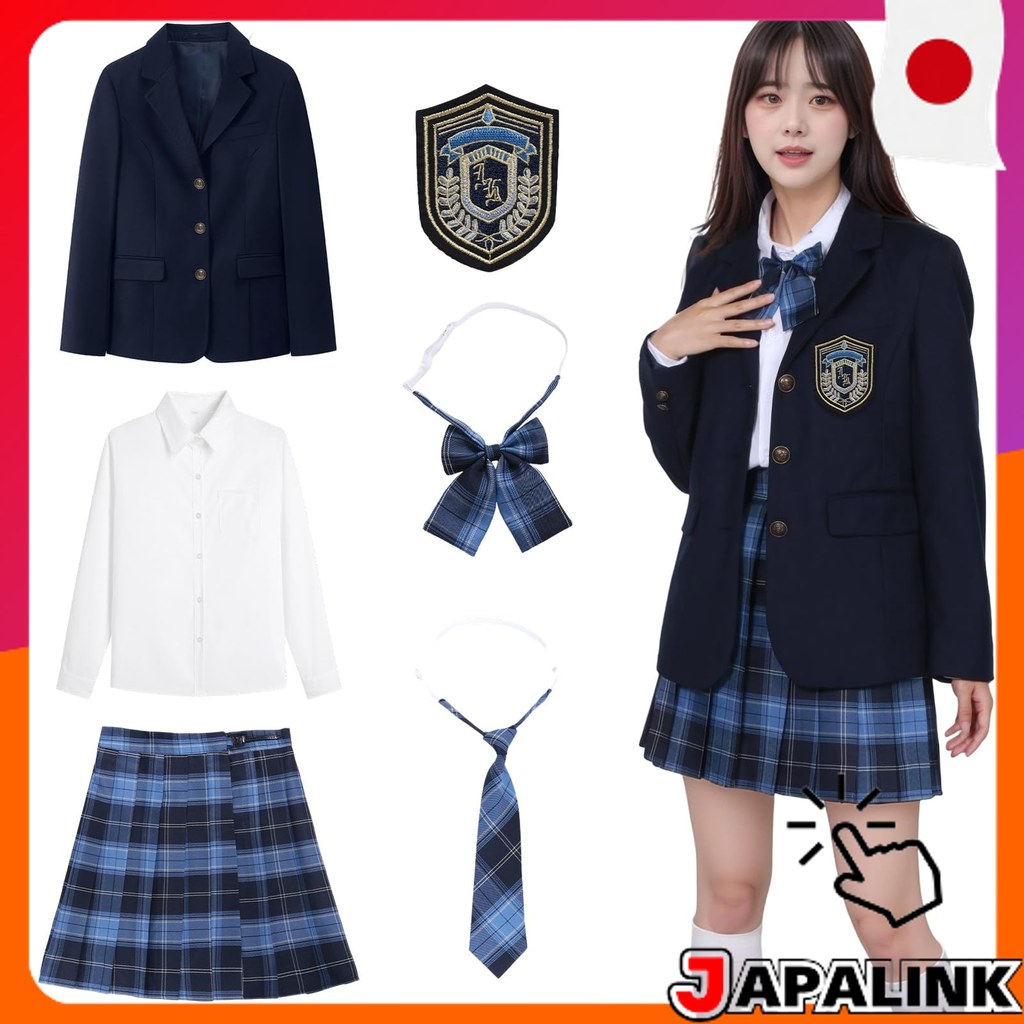 Moerstar Fantasia Cosplay Blazer Escolar Feminino com Saia, Camisa e Gravata 【Direct from Japan】