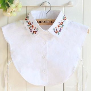 Gola Falsa Preta Removível com Bordado Floral Colorido – Acessório Estiloso para CamisasNatal, Halloween: ótimas opções 