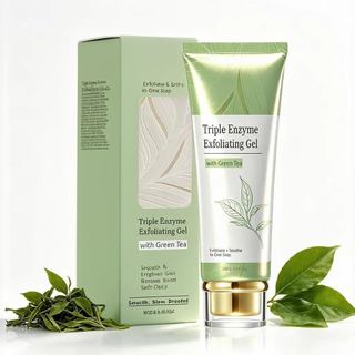 Gel esfoliante Coracode, fórmula com tripla ação enzimática, gel esfoliante à base de chá verde, 1 unidade.