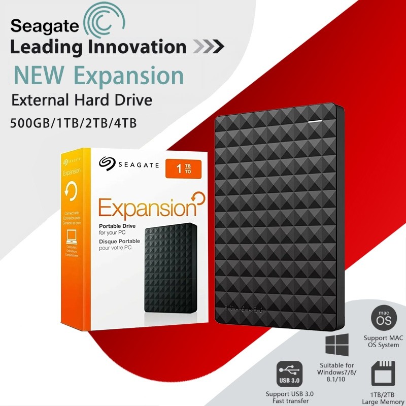 ⚡️Seagate⚡️ HD Externo 1TB/2TB/4TB Expansão USB 3.0 Disco Rígido [Original💯