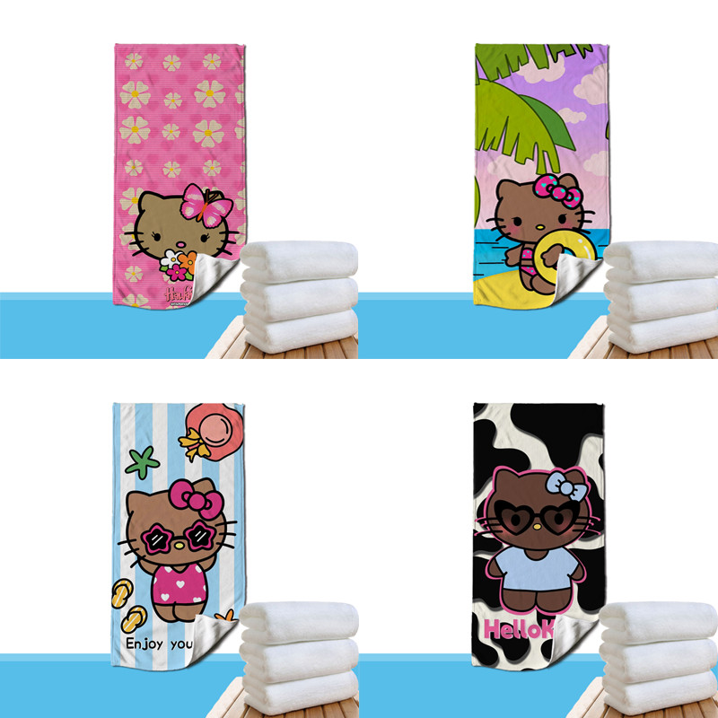 Toalha esportiva de verão HelloKitty limpa microfibra corrida jogando Fitness absorção de suor absorção de suor