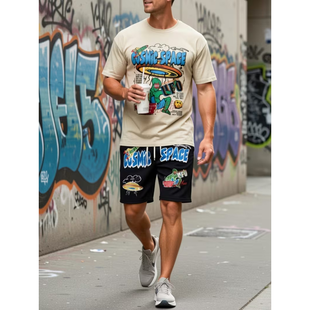 Conjunto Streetwear Masculino Estilo Gringa Moda de Rua Lançamento