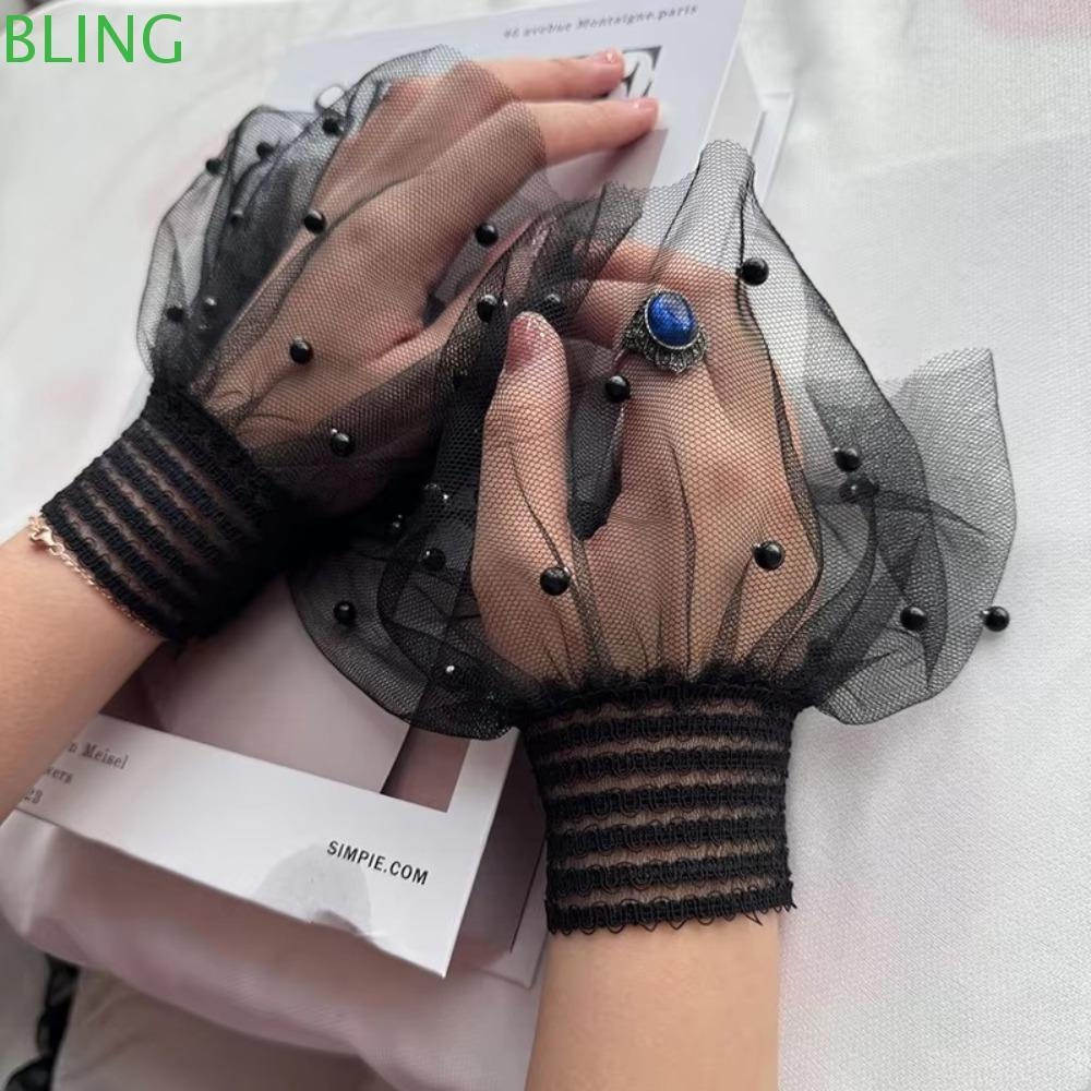 BLING 1 Par De Luva Para Foto De Arte Em Unhas , Decoração De Renda , Pontas De Acessório De Exibição , Manga De Malha ,
