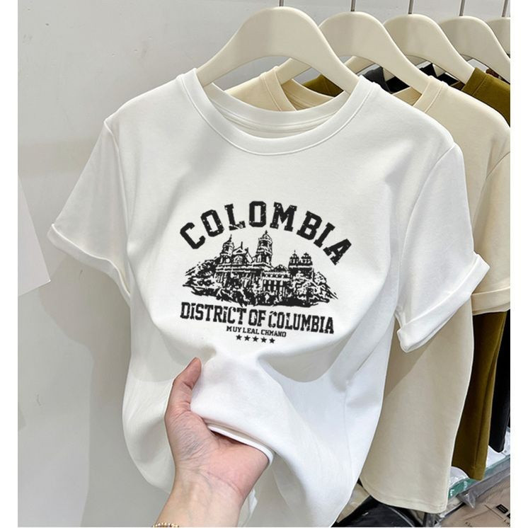 [Camiseta Premium Algodão Puro]LA Plus Size Unissex-Oversized Confortável Estilo Casual Camiseta Tecido Respirável#F3655