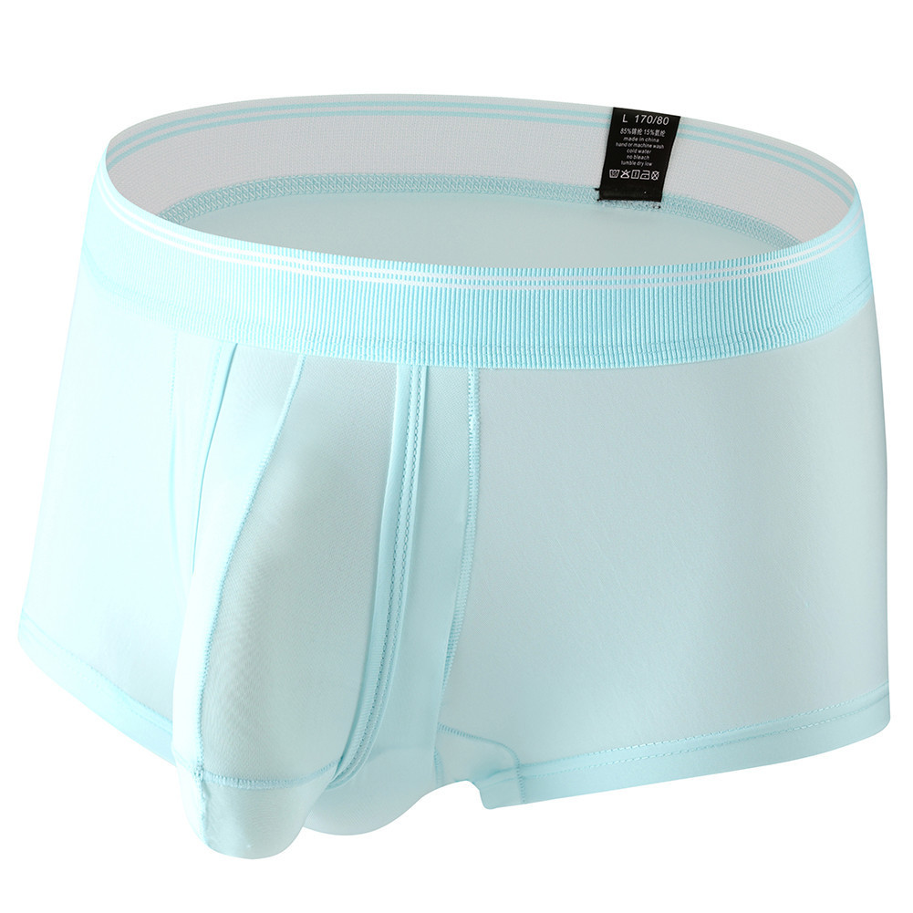 Cuecas masculinas de seda gelada, respiráveis e de secagem rápida, com design de nariz de elefante.